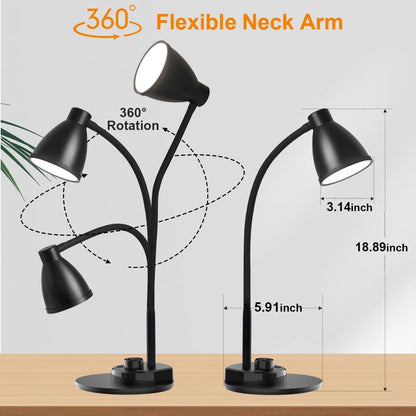 BOHON LED Desk Lamp – Home Office Task Light with USB Charging and Auto-Dimming for Long Work Sessions
