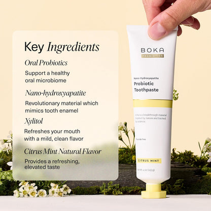 Boka Fluoride Free Toothpaste with Nano Hydroxyapatite – Mindful Morning Ritual for a Balanced Oral Microbiome