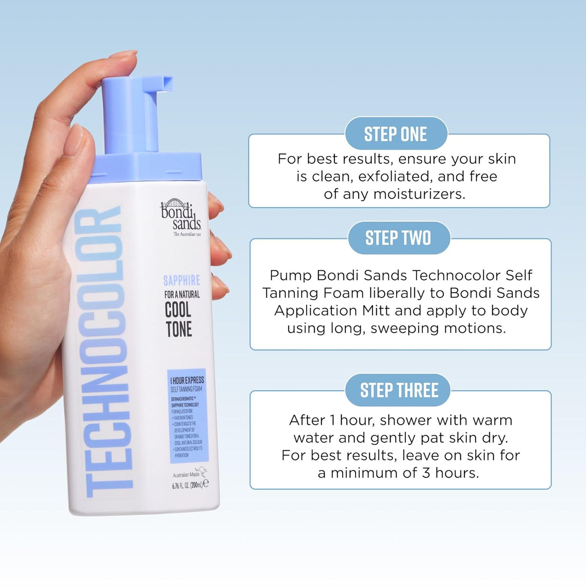 Bondi Sands Technocolor Self-Tanning Mousse – Calming Pre-Shower Beauty Routine with Skin-Nourishing Formula