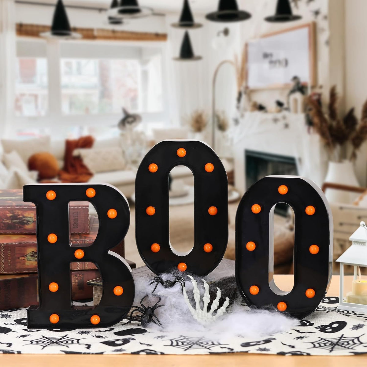 BOO Light Up Halloween Sign – Portable Entryway Accent for Outdoor Parties and Yard Displays