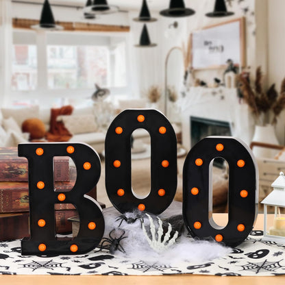 BOO Light Up Halloween Sign – Portable Entryway Accent for Outdoor Parties and Yard Displays