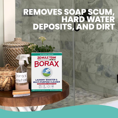 Borax 20 Mule Team Laundry Booster 65 Oz – HE Washer Safe Cleaner for Busy Family and Nursery Linens