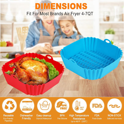 Boribim 8-Inch Silicone Air Fryer Liners – Non-Stick Healthy Cooking Liner for the Modern Home Chef