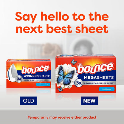 Bounce Mega Dryer Sheets for Uncluttered Home Laundry Room – One Sheet Replaces Three for a Less-Is-More Routine