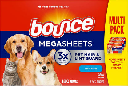 Bounce Perfume-Free Dryer Sheets for Baby Clothing and Nursery Linens, Hypoallergenic Care