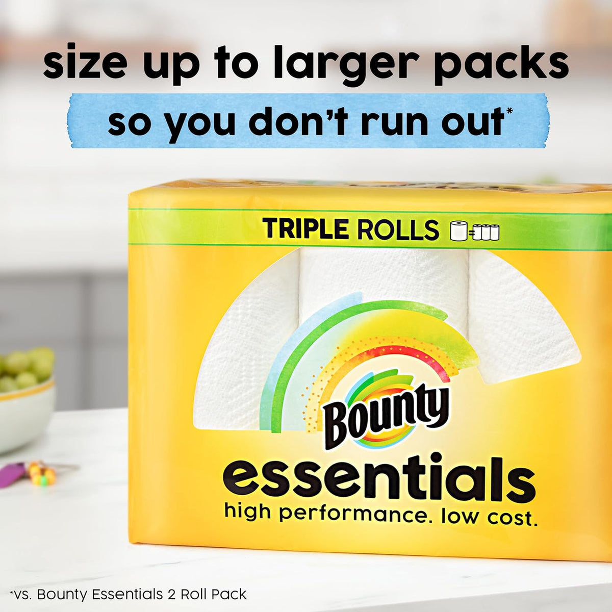 Bounty Essentials Select-A-Size Paper Towels – Fast Spill Response for Work-from-Home Desks, 6 Pack