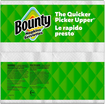 Bounty Paper Napkins White 400 Sheets – Sturdy Picnic Napkins for Tailgates and Park Lunches