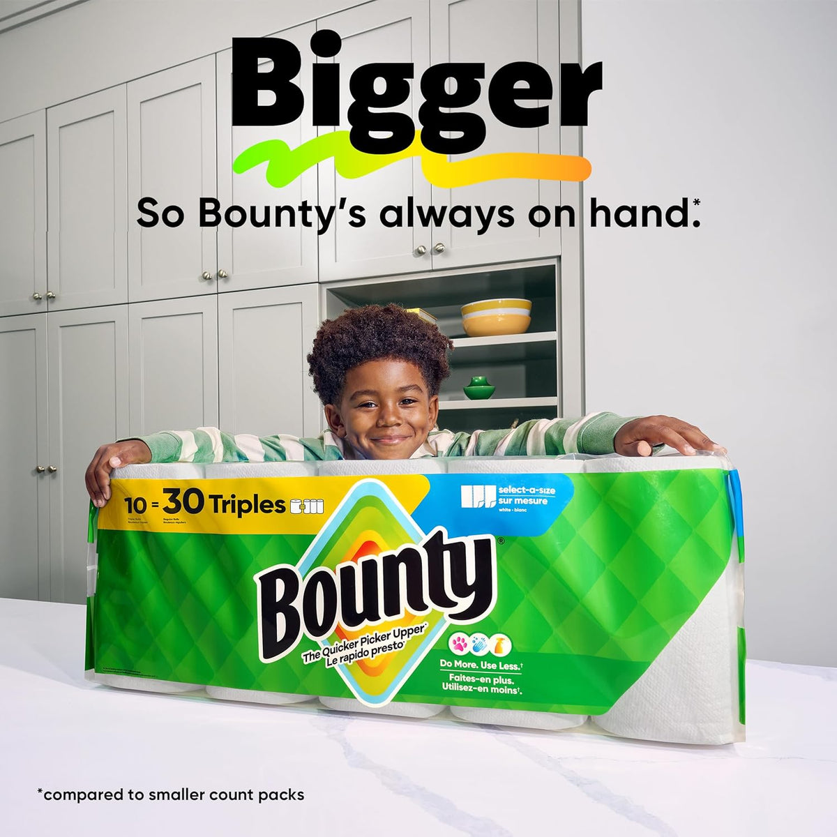 Bounty Select-A-Size Paper Towels for Playroom Craft Projects, Quick Mess Wipe-Ups During Coloring and Glue Activities