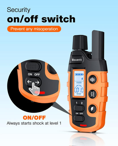Bousnic 3300FT Dog Training System - Dual Dog Remote Collar for Outdoor and Backyard Use