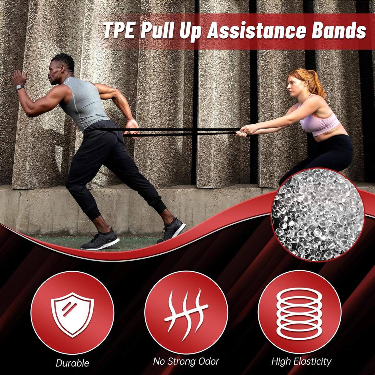 braided layered design for even tension distribution and long-term elasticity