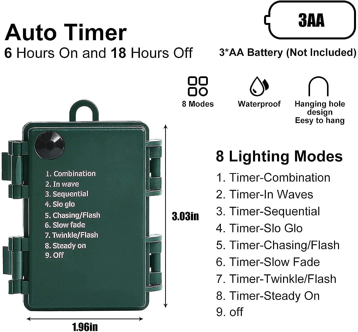 [Brand] Battery String Lights – Cozy Bedroom Decor with 8 Modes and Auto-Timer