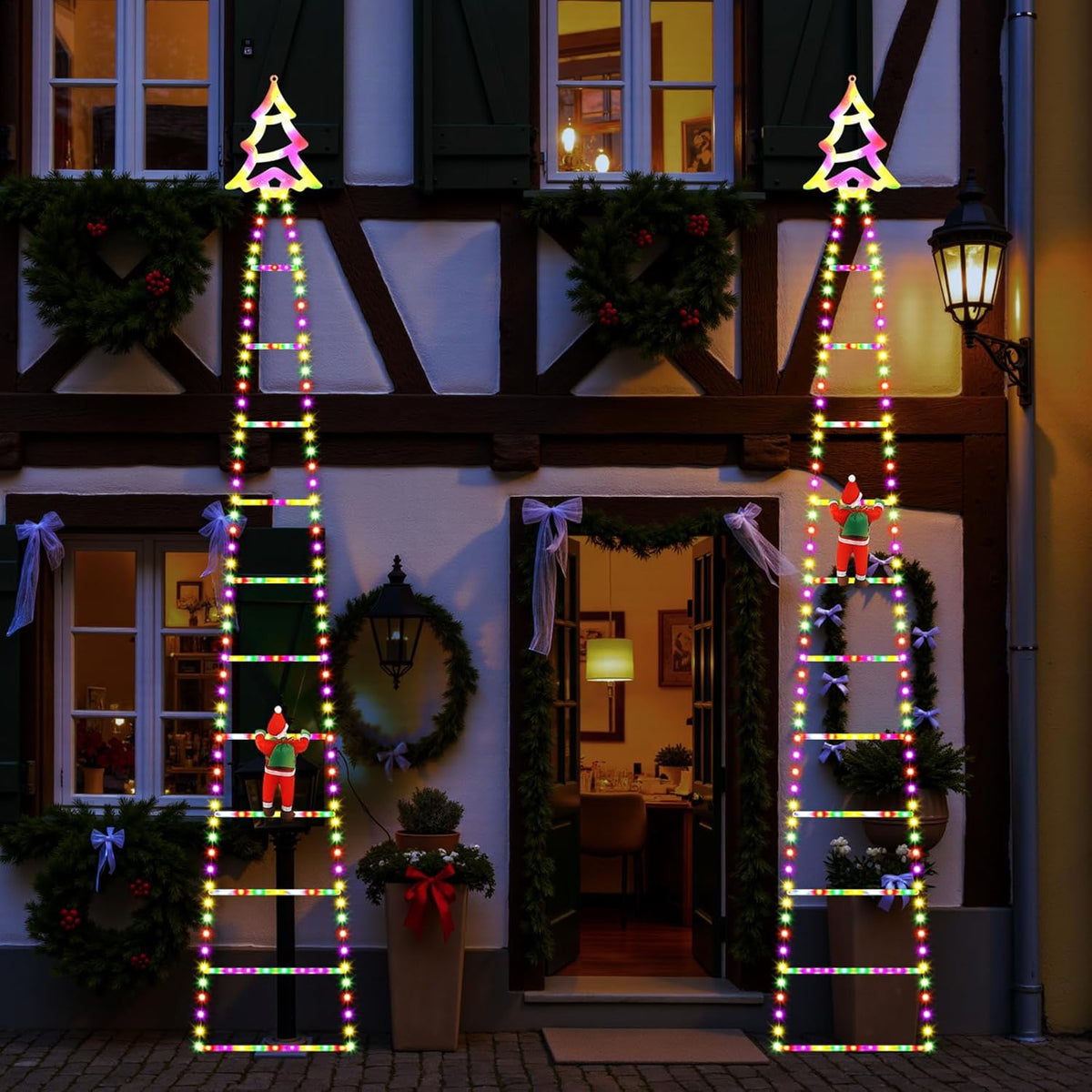 [Brand] Climbing Santa Ladder Lights for Patio and Front Porch, 248 LED Waterproof Outdoor Christmas Decor