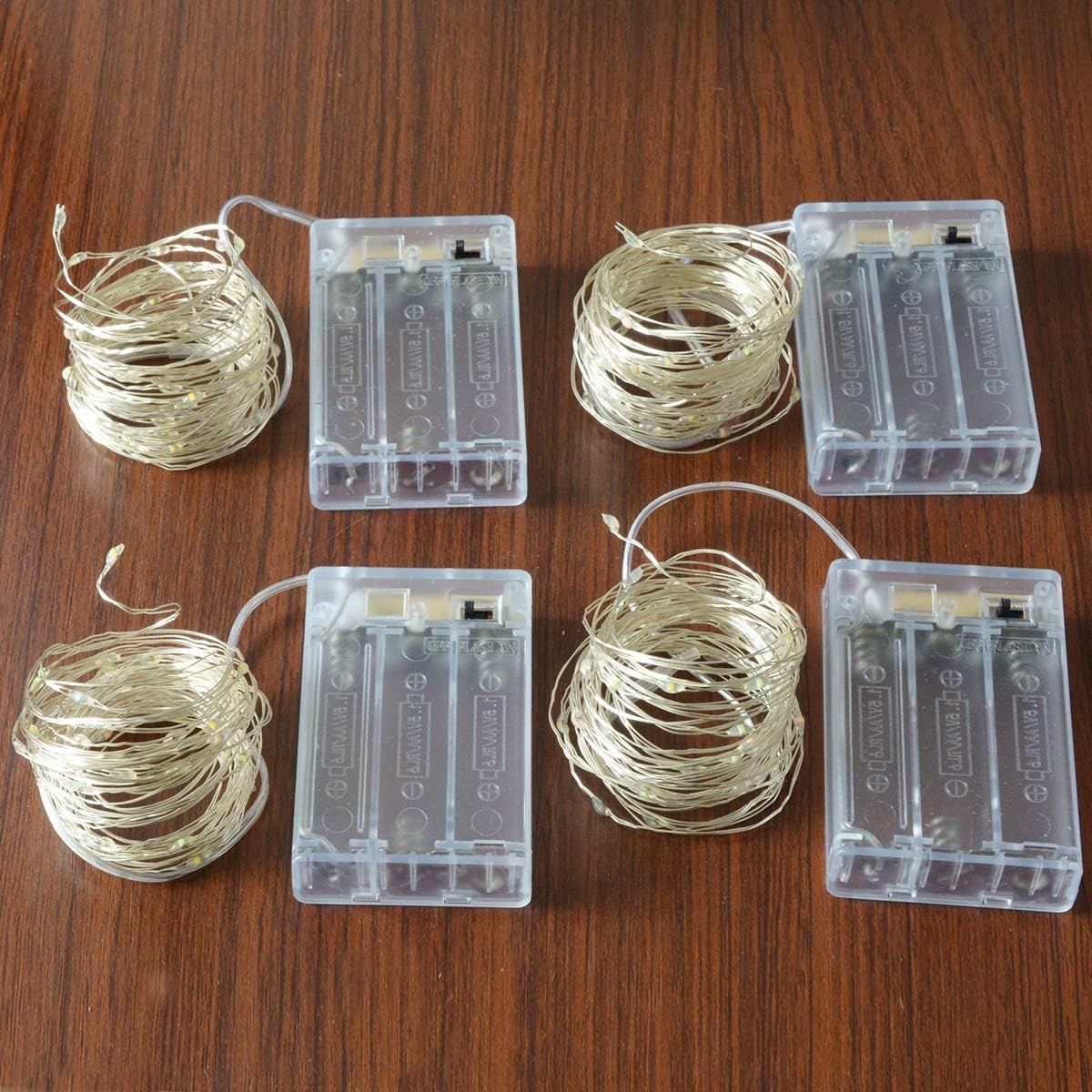 [Brand] Fairy String Lights – Bedroom Curtain Backdrop Glow, 4-Pack Battery Operated Ambient Decor
