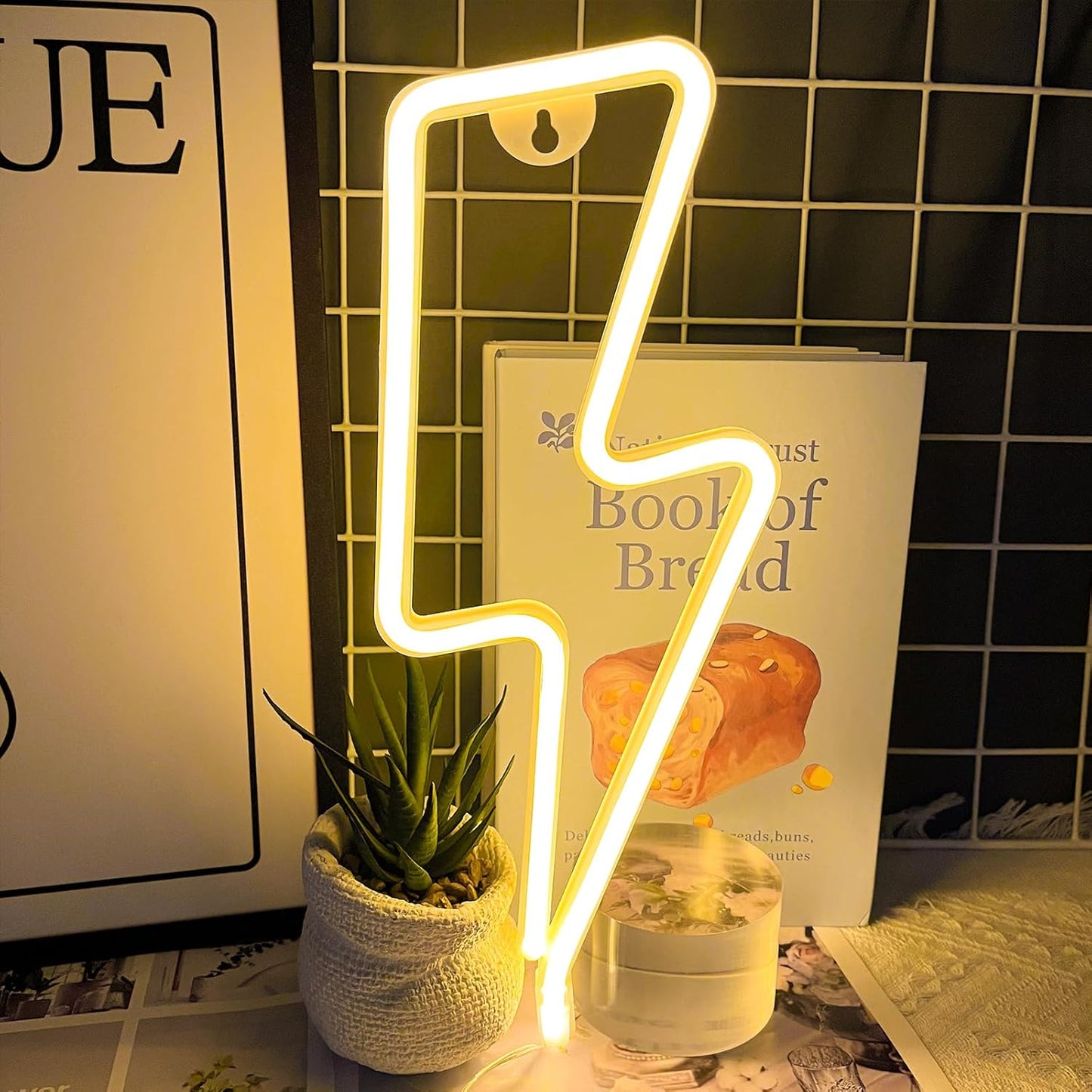 [Brand] Lightning Bolt Neon Sign – Cool-to-Touch Kids Room Wall Decor, Battery or USB Powered LED Light for Nursery and Playroom