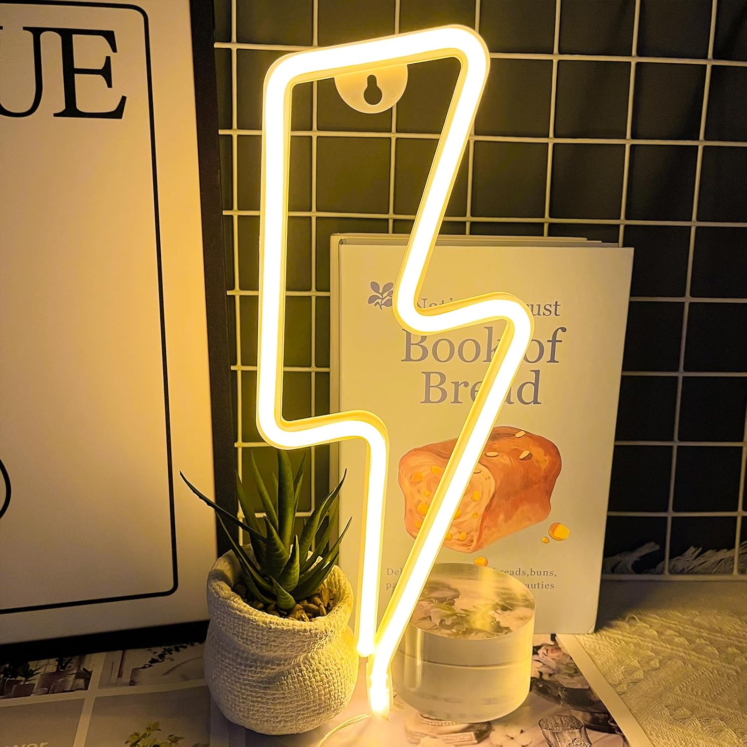 [Brand] Lightning Bolt Neon Sign – Cool-to-Touch Kids Room Wall Decor, Battery or USB Powered LED Light for Nursery and Playroom