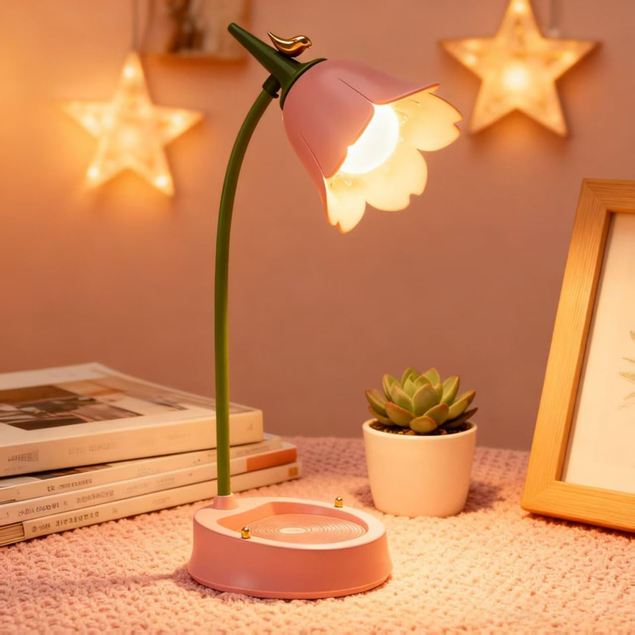[Brand Name] Cordless Flower Lamp – Thoughtful Birthday Gift for Mom, Rechargeable Reading Light with Warm Glow