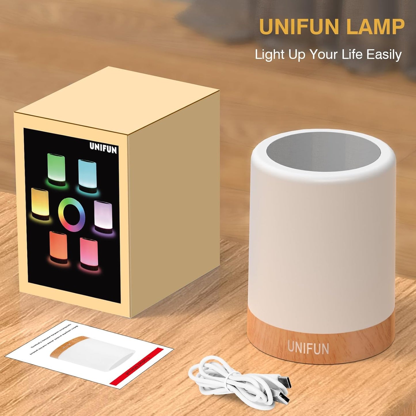[Brand Name] Touch Lamp Birthday Gift for Her and Mom, Dimmable Bedside Night Light with RGB Color Changing Mood Light
