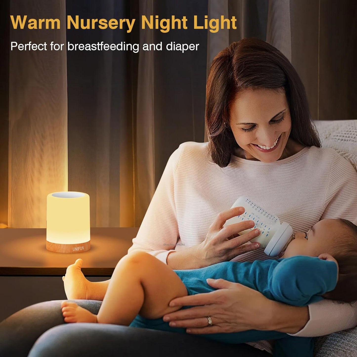 [Brand Name] Touch Lamp Birthday Gift for Her and Mom, Dimmable Bedside Night Light with RGB Color Changing Mood Light