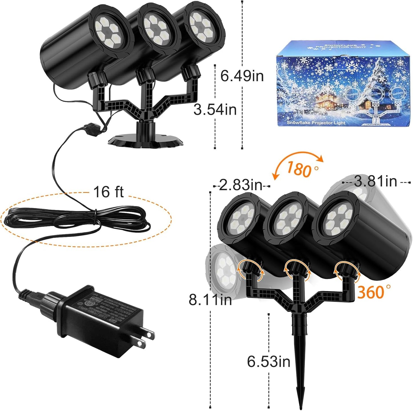 [Brand] Snowflake Projector Light – Outdoor Patio and Garden Decor for Winter Evenings