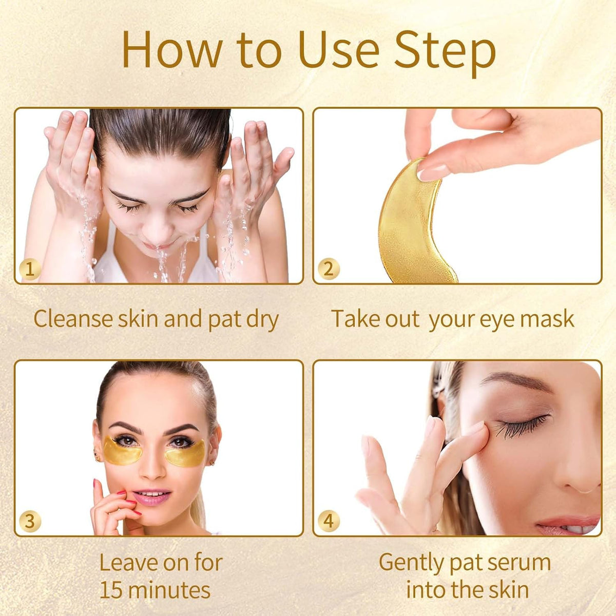 BRAND Under Eye Patches 40 Pairs – Premium 24K Gold Eye Treatment for an Elevated Vanity and Boutique Spa Feel