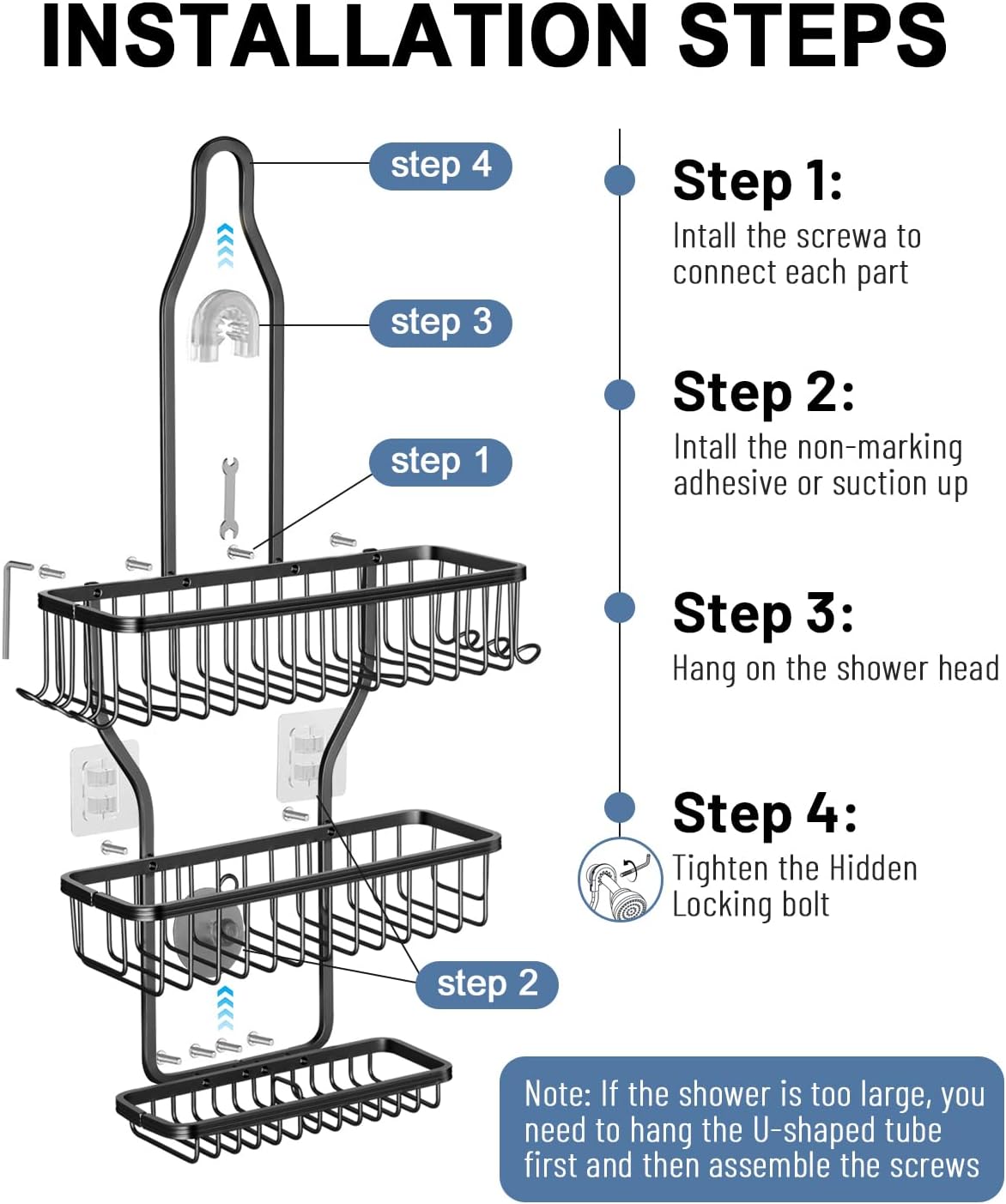 [Brand] Wedding Registry Shower Organizer, Silver Hanging Caddy for Newlywed First Apartment
