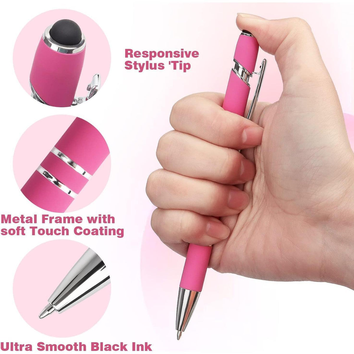 Bribobo Stylus and Ballpoint Combo – Kids Study Desk Companion, Easy Twist Retractable Pen for Homework and Touchscreen Learning