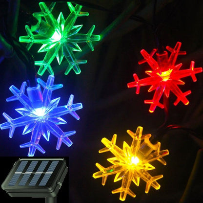 Brightever Solar Snowflake String Lights 20 Ft 30 LED – Weatherproof Patio & Garden Decor for Outdoor Dinners and Camping Nights