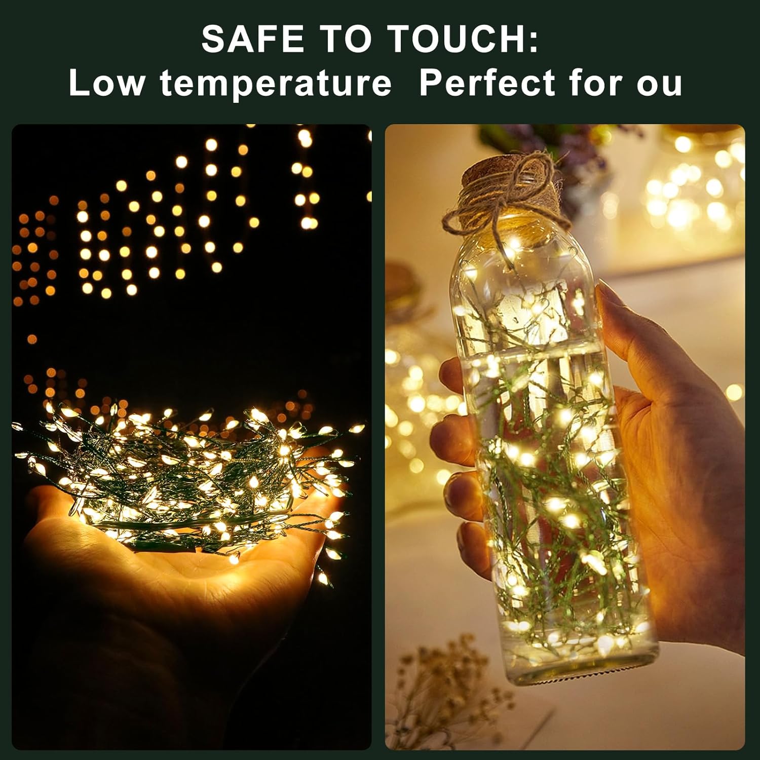 BrightGlow Cozy String Lights – Bedroom Aesthetic Ambient Decor for Living Room, Warm White Bendable Wire
