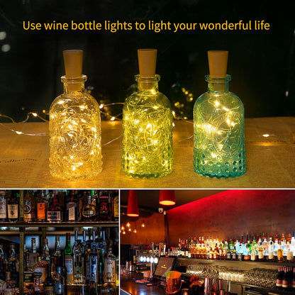 Brightown Cork Fairy Lights for Bottles – Cozy Living Room Accent Lighting, Warm White Wire String for Upcycled Décor