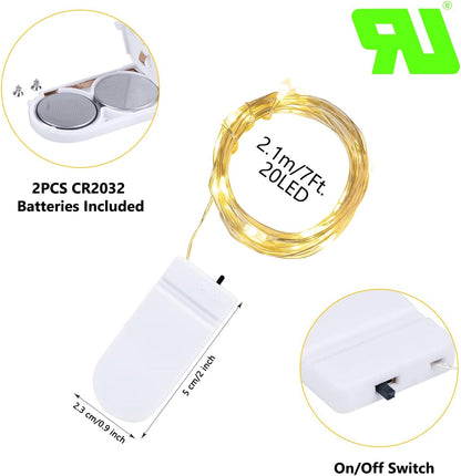 Brightown Fairy Lights Battery Operated – Cozy Bedroom Accent Lighting, Flexible Silver Wire for Living Room and Nightstand Styling