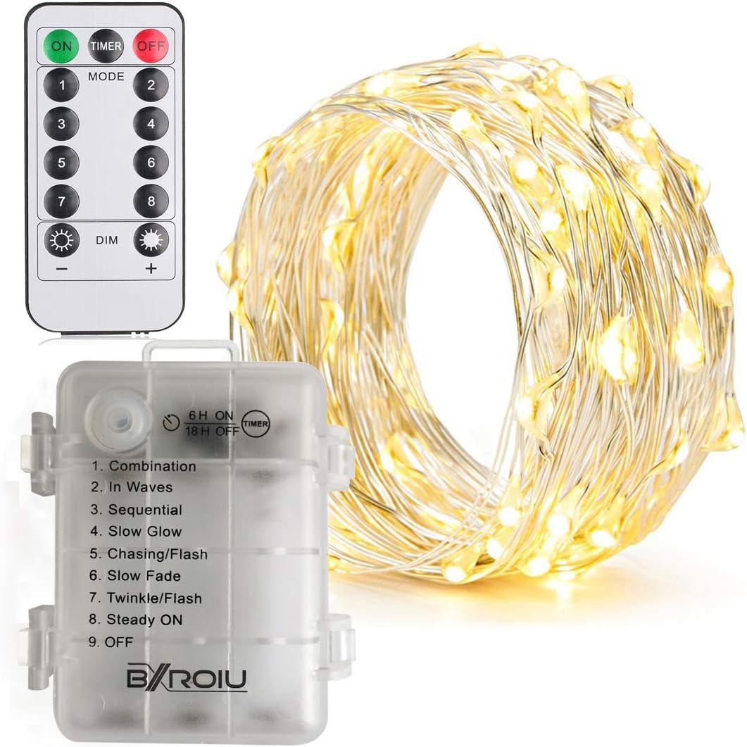 Brightown Fairy Lights – Silver Wire 2-Pack String Lights for Cozy Bedroom Decor and Living Room Ambiance