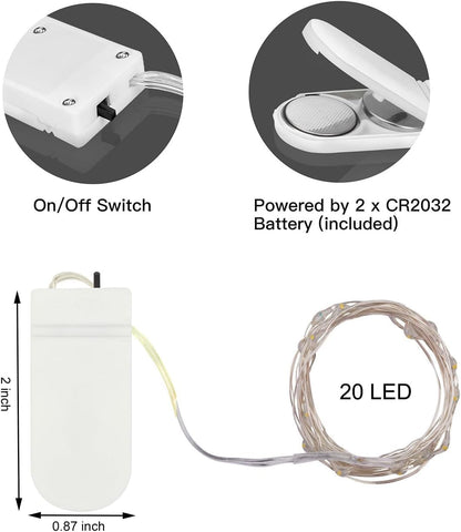 Brightown Mini Fairy Lights Battery Operated – 24 Pack Warm Glow String Lights for Living Room Aesthetic and Cozy Bedroom Decor