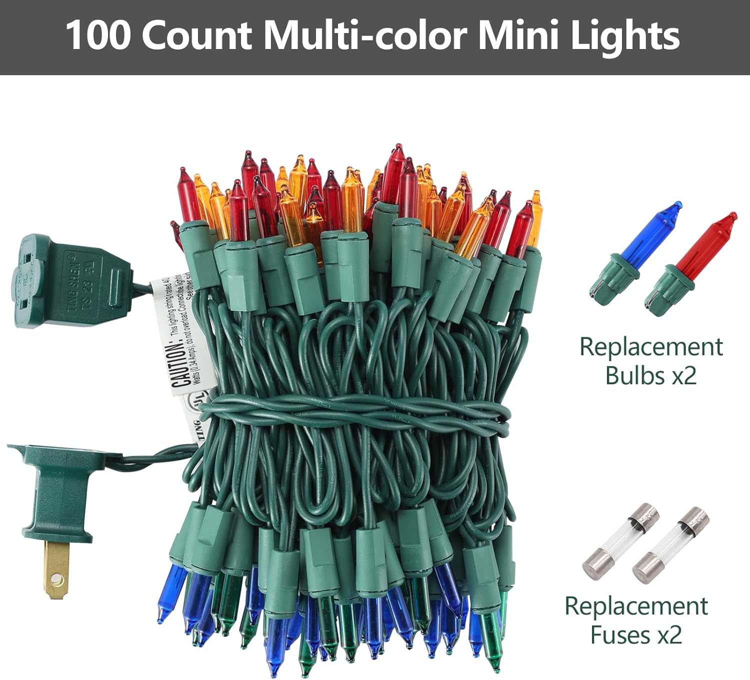 Brightown Multicolor Christmas String Lights 100 Count – Weatherproof Patio Lights for Backyard and Porch Holiday Gatherings