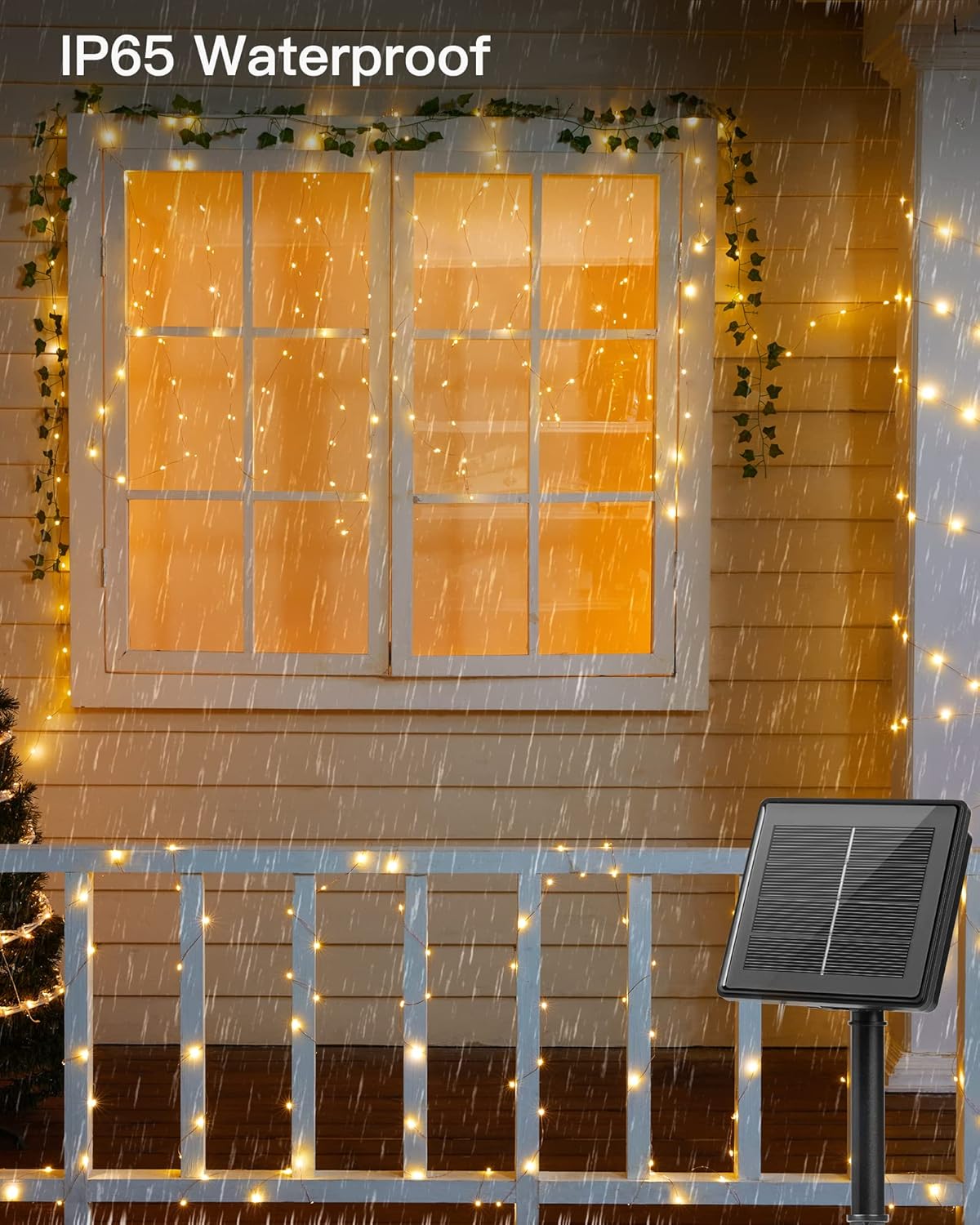 Brightown Solar String Lights – 66Ft 200 LED Waterproof Fairy Lights for Patio, Deck and Backyard Tree Wrapping