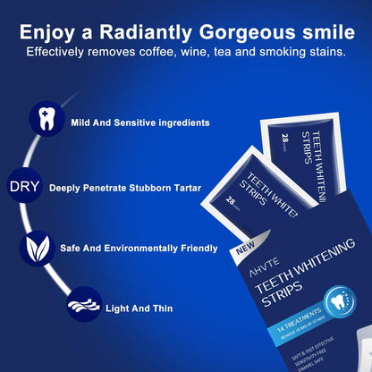 BrightSmile Co. Teeth Whitening Strips – Premium At-Home Whitening Experience, Enamel-Safe 14-Day Treatment