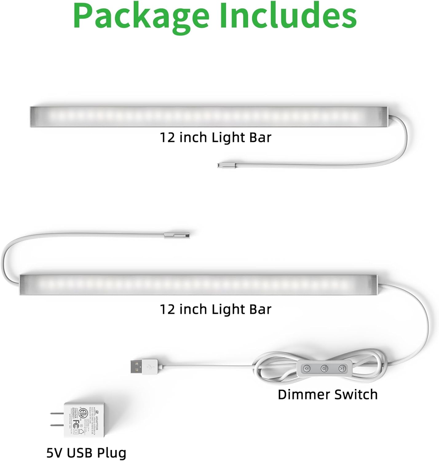 BRIGHTWILL Slim LED Under Cabinet Task Light – Dimmable USB Desk Bar for Home Office Focus and Productivity