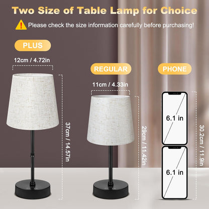 BRIGHTY — Modern Cordless Table Lamp for Living Room Styling, Soft Fabric Shade Accent for Coffee Tables and Entryways