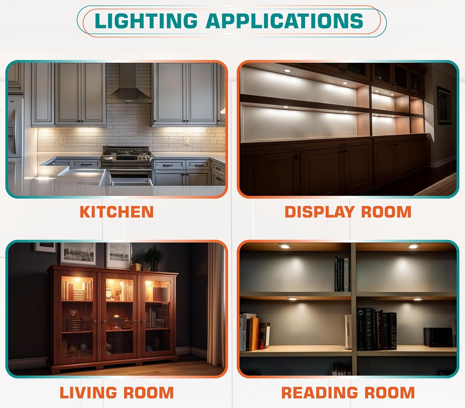 Brilliant Evolution LED Puck Light – Decorative Accent for Living Room Shelves, Warm Glow Curio Cabinet Lighting