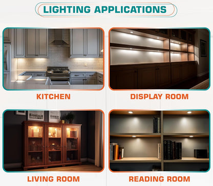 Brilliant Evolution LED Puck Light – Decorative Accent for Living Room Shelves, Warm Glow Curio Cabinet Lighting