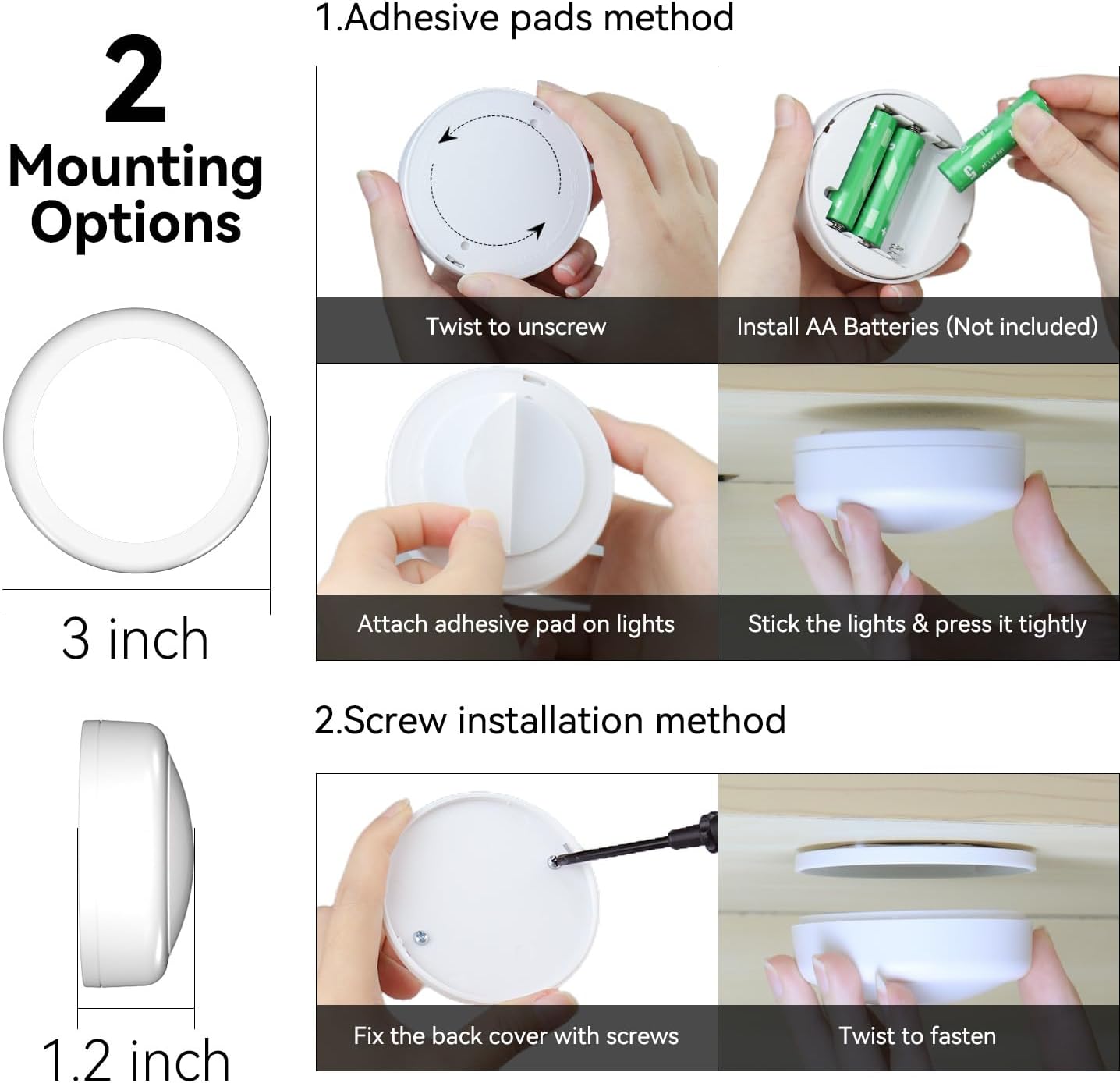 Brilliant Evolution Puck Lights for Cozy Bedroom Ambiance, Color Changing RGB Accent Lighting for Living Room Aesthetic