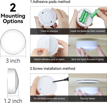 Brilliant Evolution Puck Lights for Cozy Bedroom Ambiance, Color Changing RGB Accent Lighting for Living Room Aesthetic