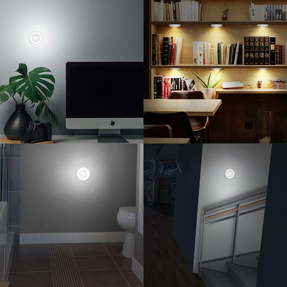 Brilliant Evolution Tap Light 6 Pack – Flameless Battery Night Lights for Seniors, Hallway and Bathroom Fall Prevention