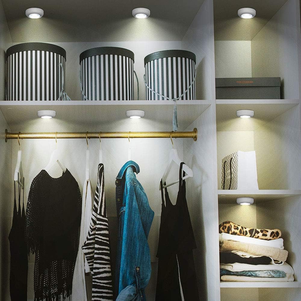 Brilliant Evolution Tap Light 6 Pack – Flameless Battery Night Lights for Seniors, Hallway and Bathroom Fall Prevention