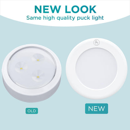 Brilliant Evolution Ultra Thin LED Touch Puck Lights – Clean-Look Stick On Lights for Under Cabinets and Closets, Pack of 2