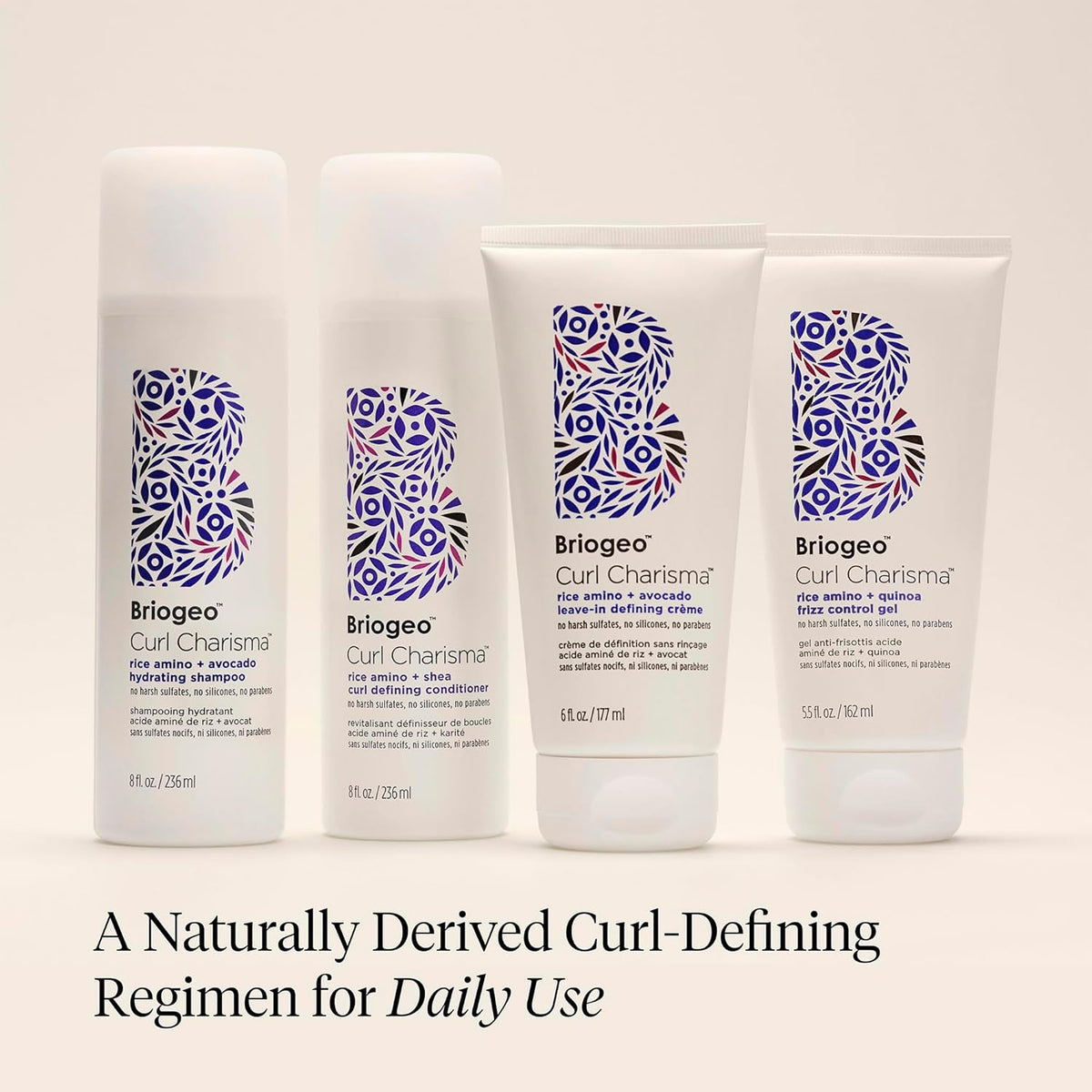 Briogeo Curl Charisma Rice Amino + Avocado Leave-In Defining Crème | Single-Step Curl Definition for the Intentional Vanity