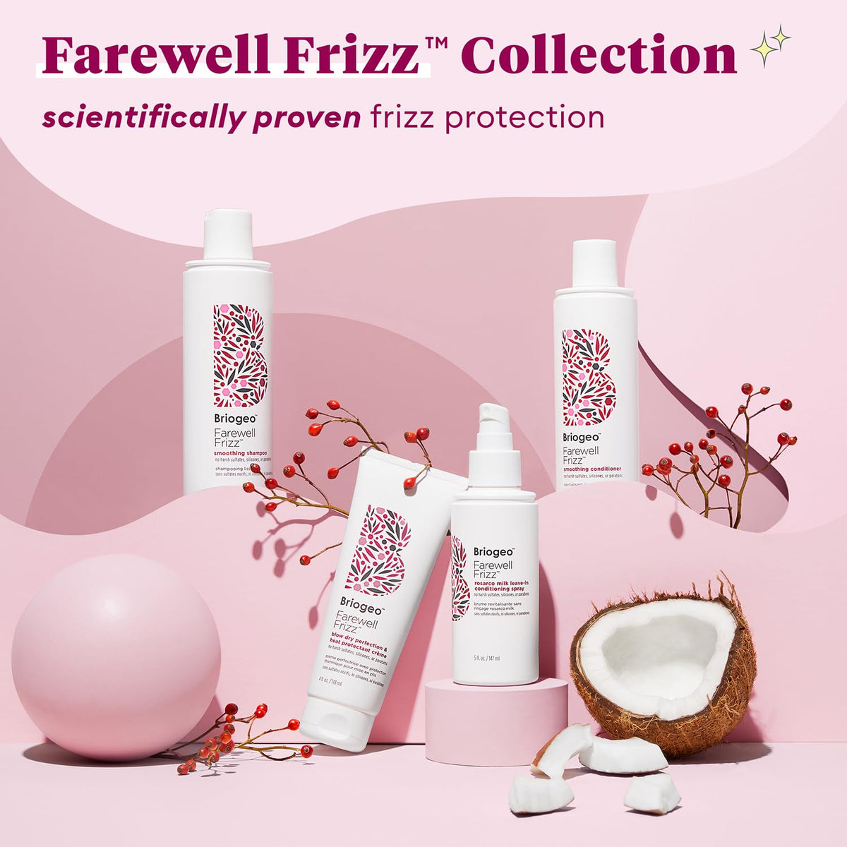 Briogeo Farewell Frizz Blow Dry Perfection Crème – Spa-Like Home Haircare Moment, 48-Hour Humidity Defense