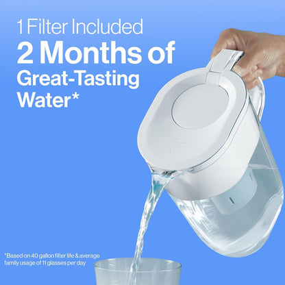 Brita 10-Cup Water Filter Pitcher with SmartLight Indicator – Daily Hydration Ritual for Health-Focused Kitchens, BPA-Free