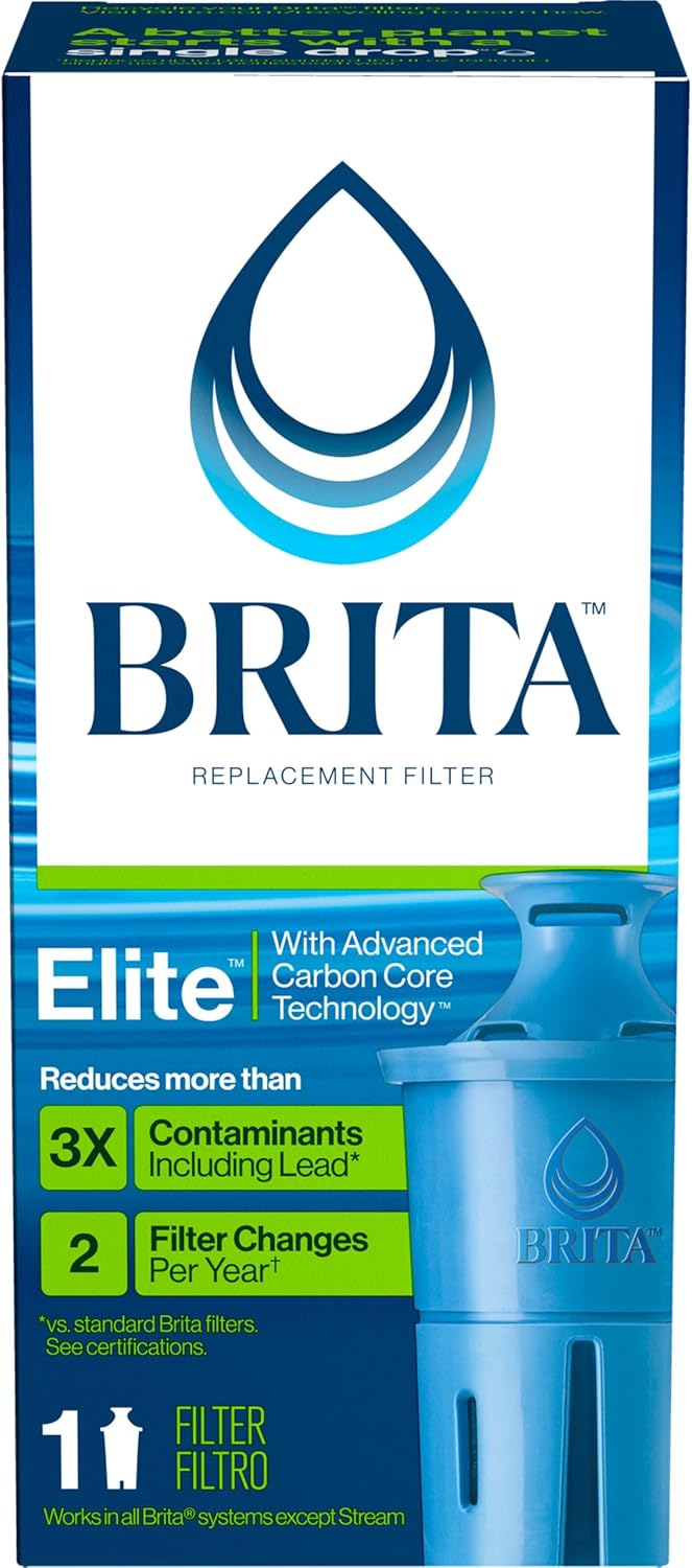 Brita Elite Replacement Filter – Daily Hydration Ritual for Kitchen Wellness, 120-Gallon Lead-Removing Pitcher Filter