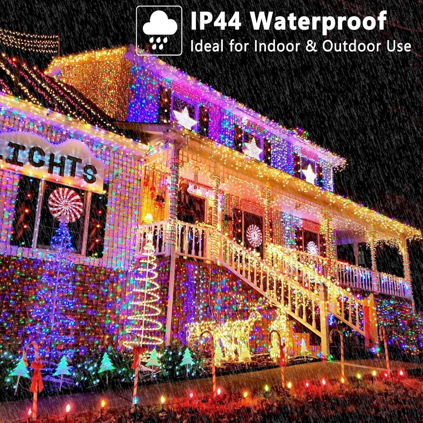 BrizLabs Color Changing Smart Christmas Lights – Bedroom Aesthetic Ambient Lighting with App & Voice Control, 98ft 300 LED Warm White and Multicolor String