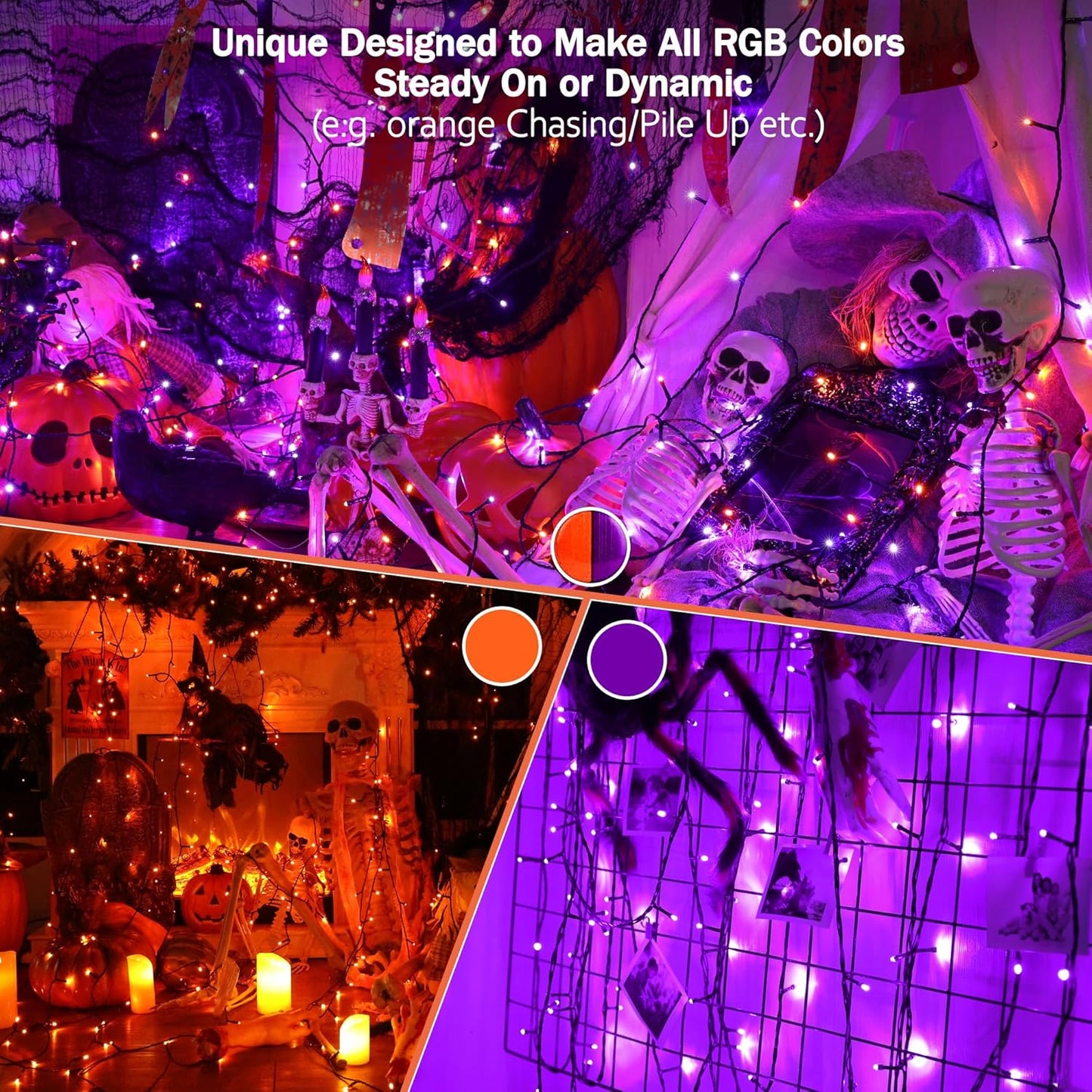 BrizLabs RGB String Lights – Cozy Bedroom Decor with 40+ Colors and Dimmable Warm Glow